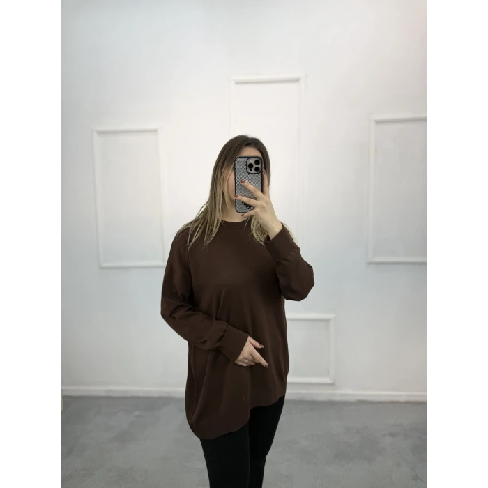 Wety Düz Kol Katlamalı Merserize Tunik