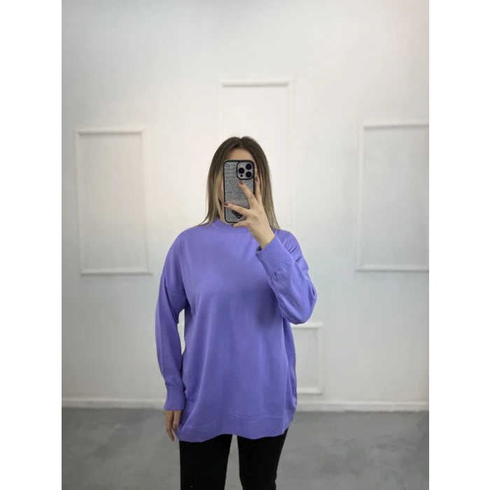 Wety Düz Kol Katlamalı Merserize Tunik