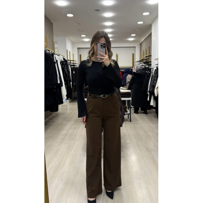 Wike Kendinden Kemerli Palazzo Pantolon