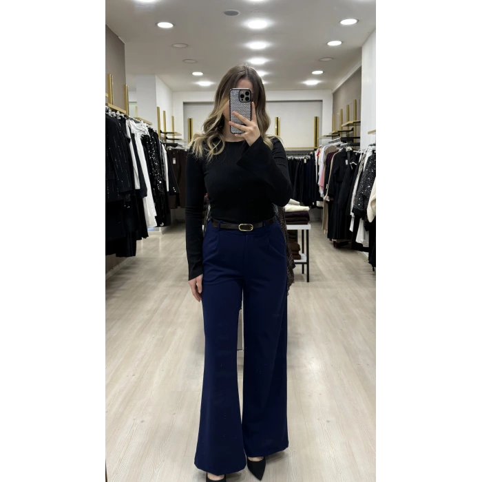 Wike Kendinden Kemerli Palazzo Pantolon