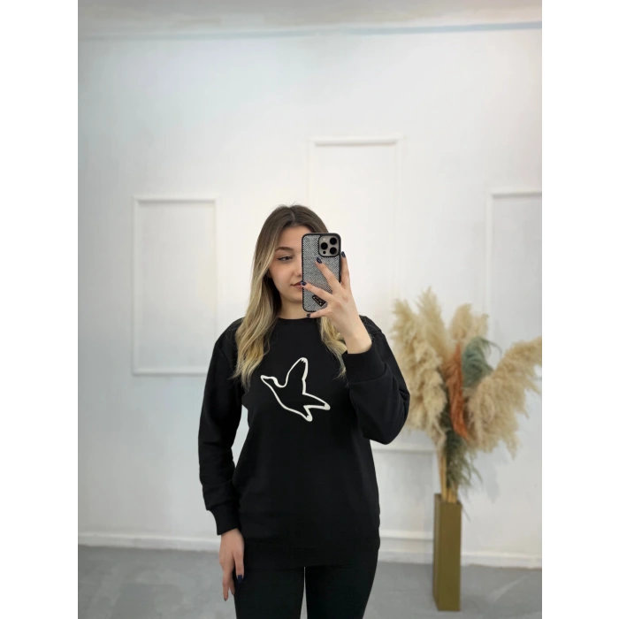 Willow Bymn Siyah Şeritli Sweatshirt