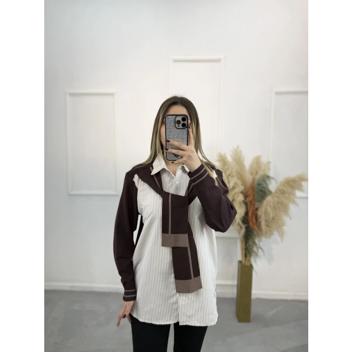 Yori Twst Model Çizgili Gömlek