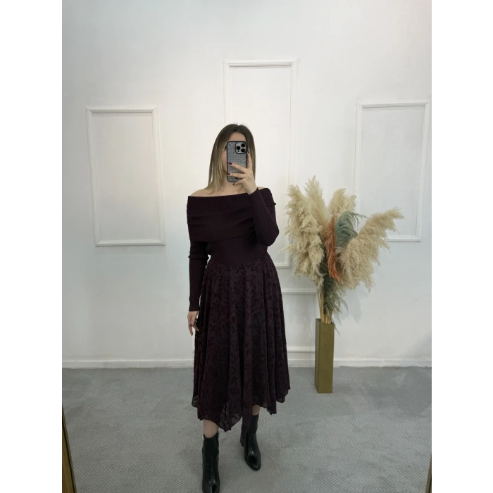 Zirov Dal Desenli Asimetrik Etek