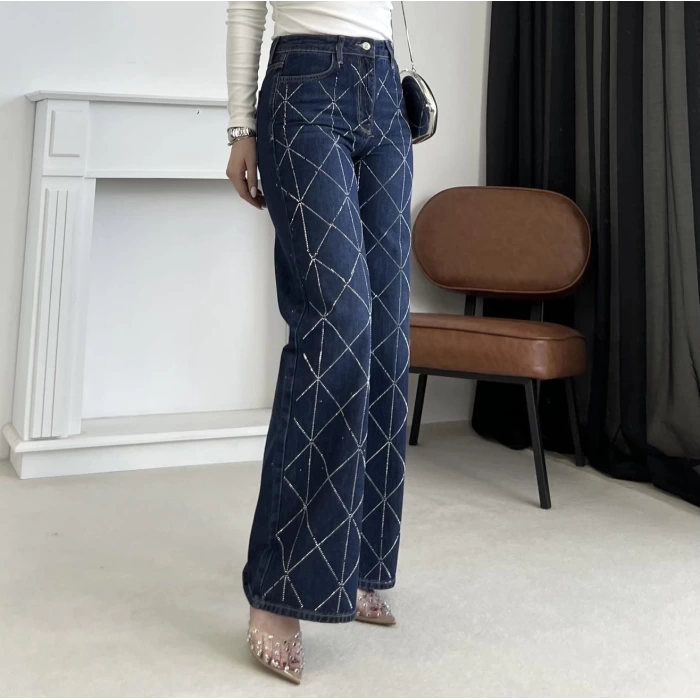 Zra Çapraz Taşlı Plazzo Jean