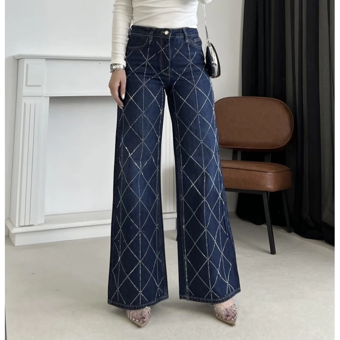 Zra Çapraz Taşlı Plazzo Jean