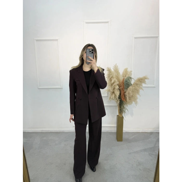 Zra Palazzo Pantolonlu Blazer İkili Takım