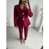 Gold Düğmeli Tasarım Blazer Takım