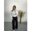 Maniys Önü Çımalı Pensli Bol Paça Pantolon