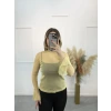 Gold Simli Tül Bluz