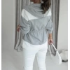Twst Model Gri Beyaz Kapişonlu Ceket