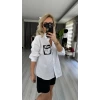 Viens Cep Taşlı Gömlek Beyaz