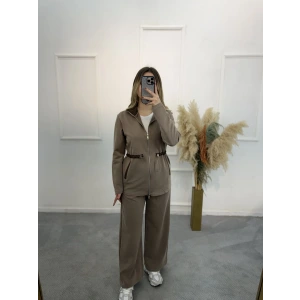 Arka Kapitone Detaylı Çift Fermuarlı İkili Takım