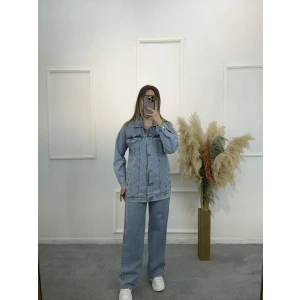 Bliss Yağmur Taşlı Denim İkili Takım