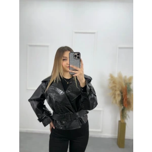 Bohe Deri Kısa Ceket