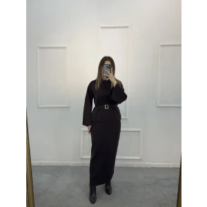 Cekz Simli Kemer Detaylı Etekli  İkili Takım