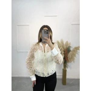 Dantel Güpürlü Bomber Ceket