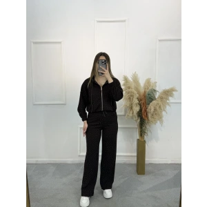 Dökme Taşlı Fermuarlı İkili Takım