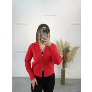 Fine Çift Fermuarlı Triko Hırka