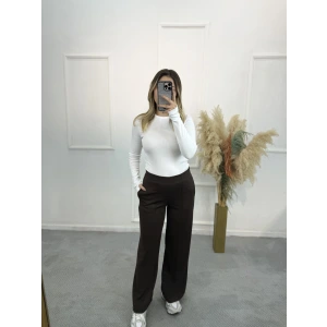 Maniys Önü Çımalı Pensli Bol Paça Pantolon