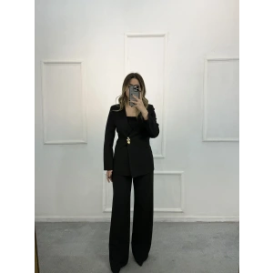 Nus Gold Düğme Detaylı Blazer İkili Takım