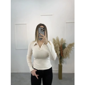 Sirok Polo Yaka Uzun Kol Tişort