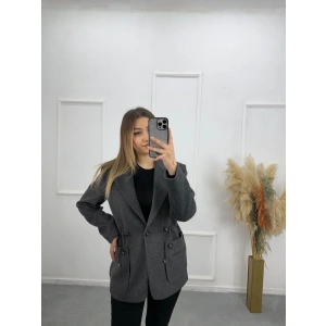 Solis Bel Büzğülü Tasarım Kaşe Kaban