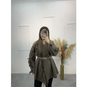 Tima Püskül Detaylı Kaşe Kaban