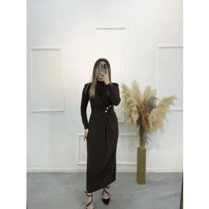 Vex Candy Kumaş Taşlı Büzgülü Elbise