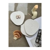 Oval Çizgisel Taş Tozu Dekoratif Obje/Bardak Altlığı 3’lü