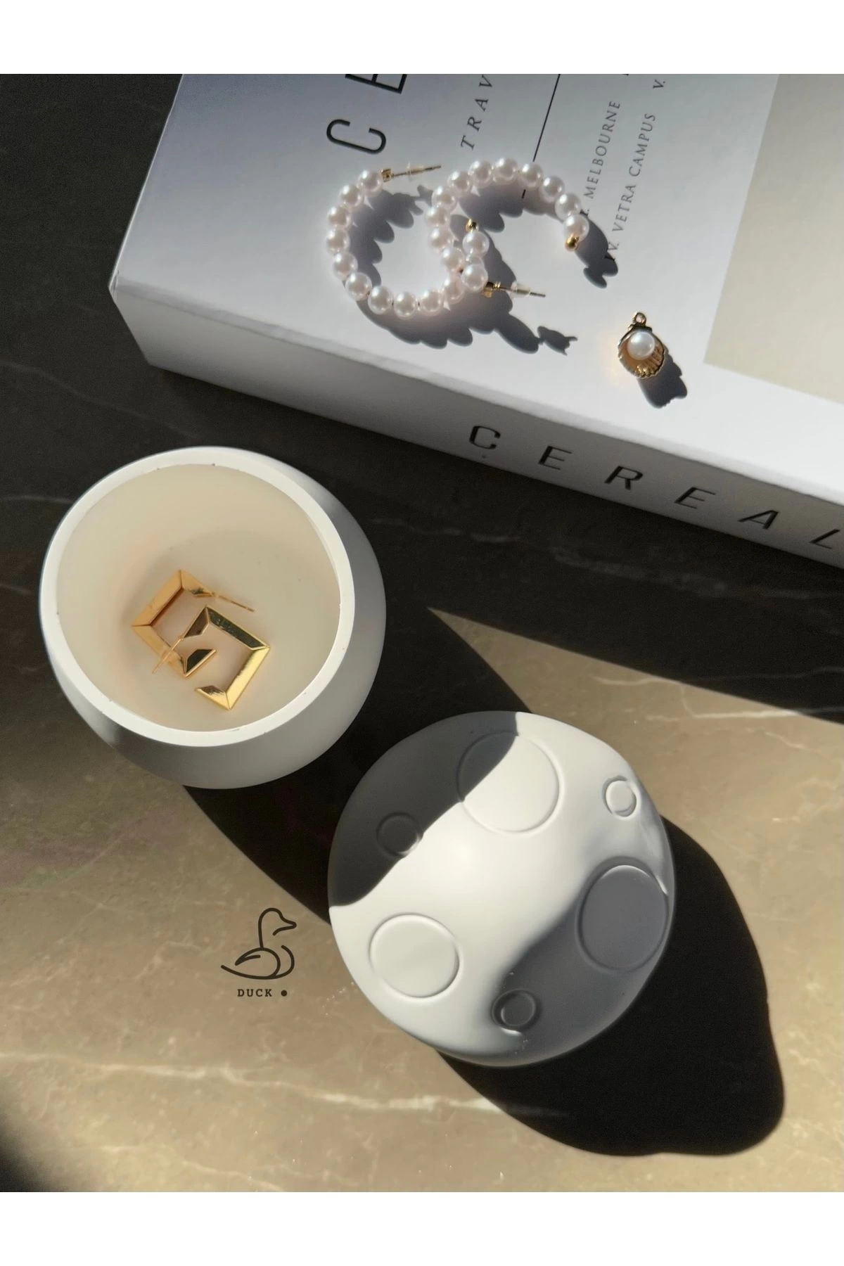 Dekoratif mantar kapaklı kase/mumluk