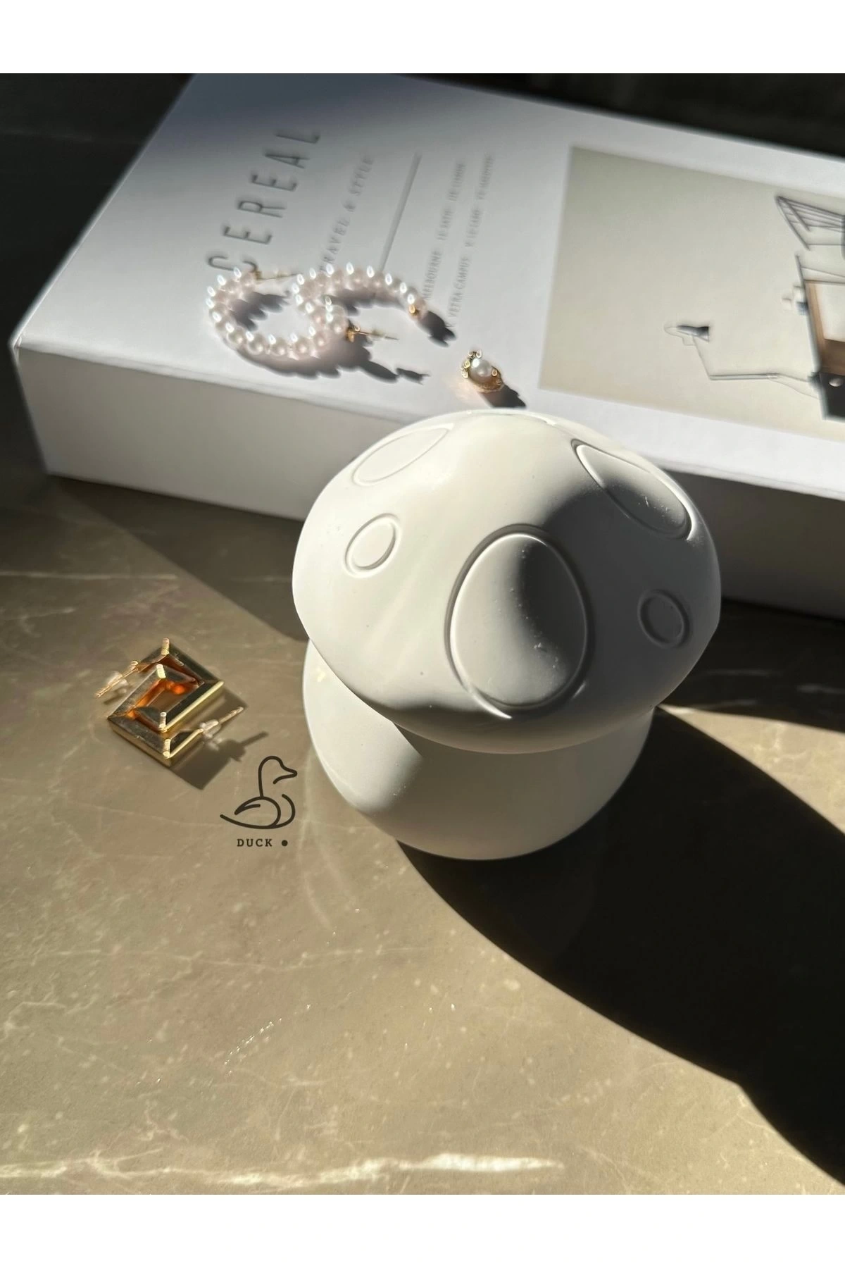 Dekoratif mantar kapaklı kase/mumluk