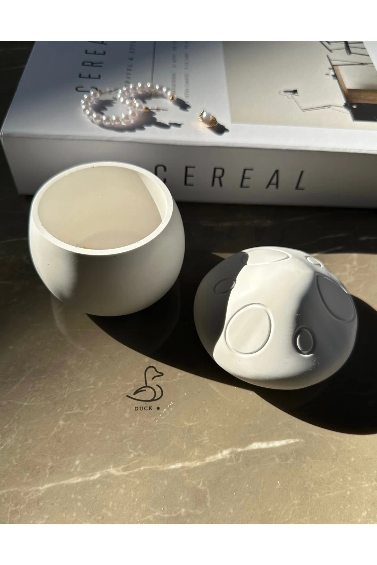 Dekoratif mantar kapaklı kase/mumluk