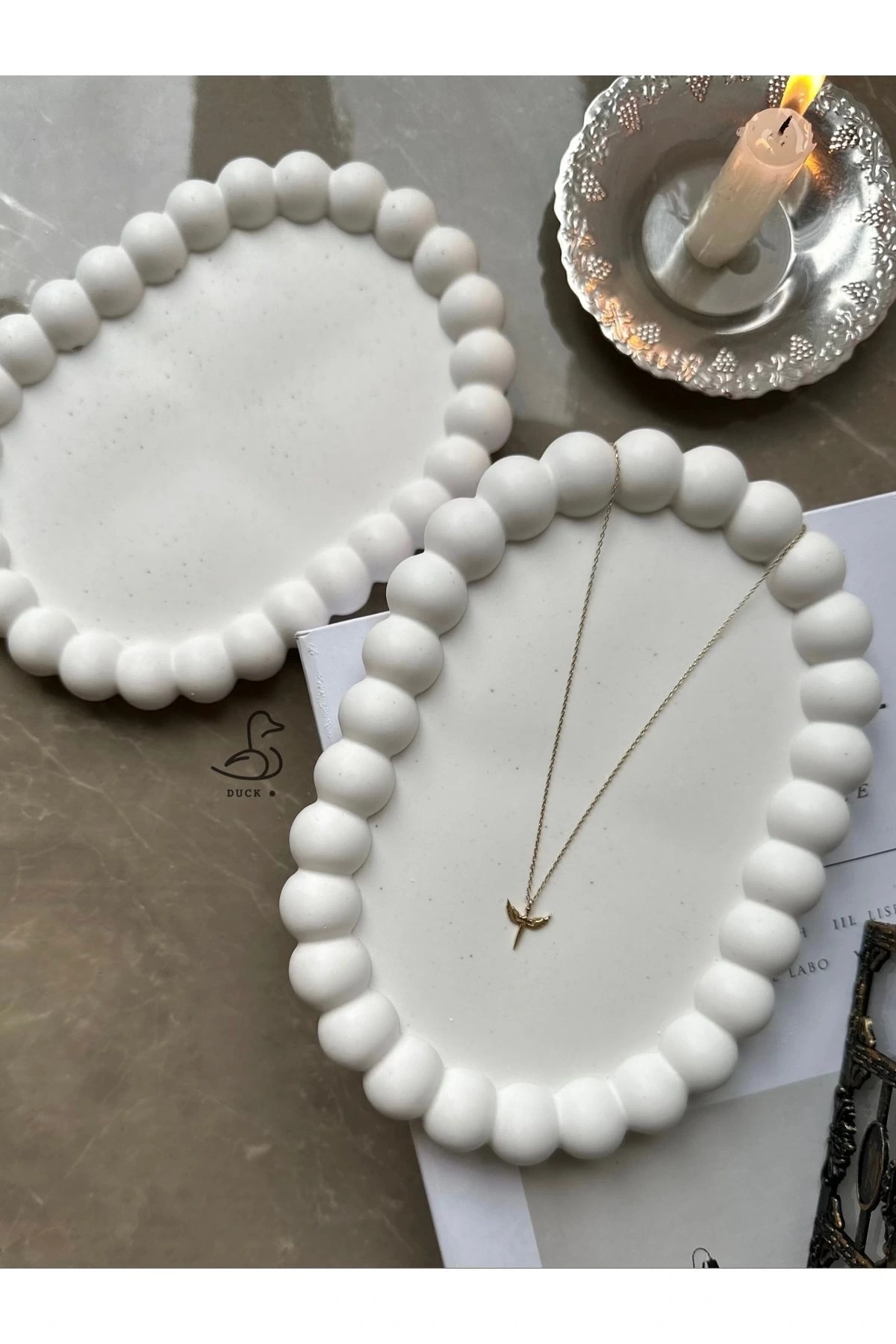 Bubble dekoratif oval tabak