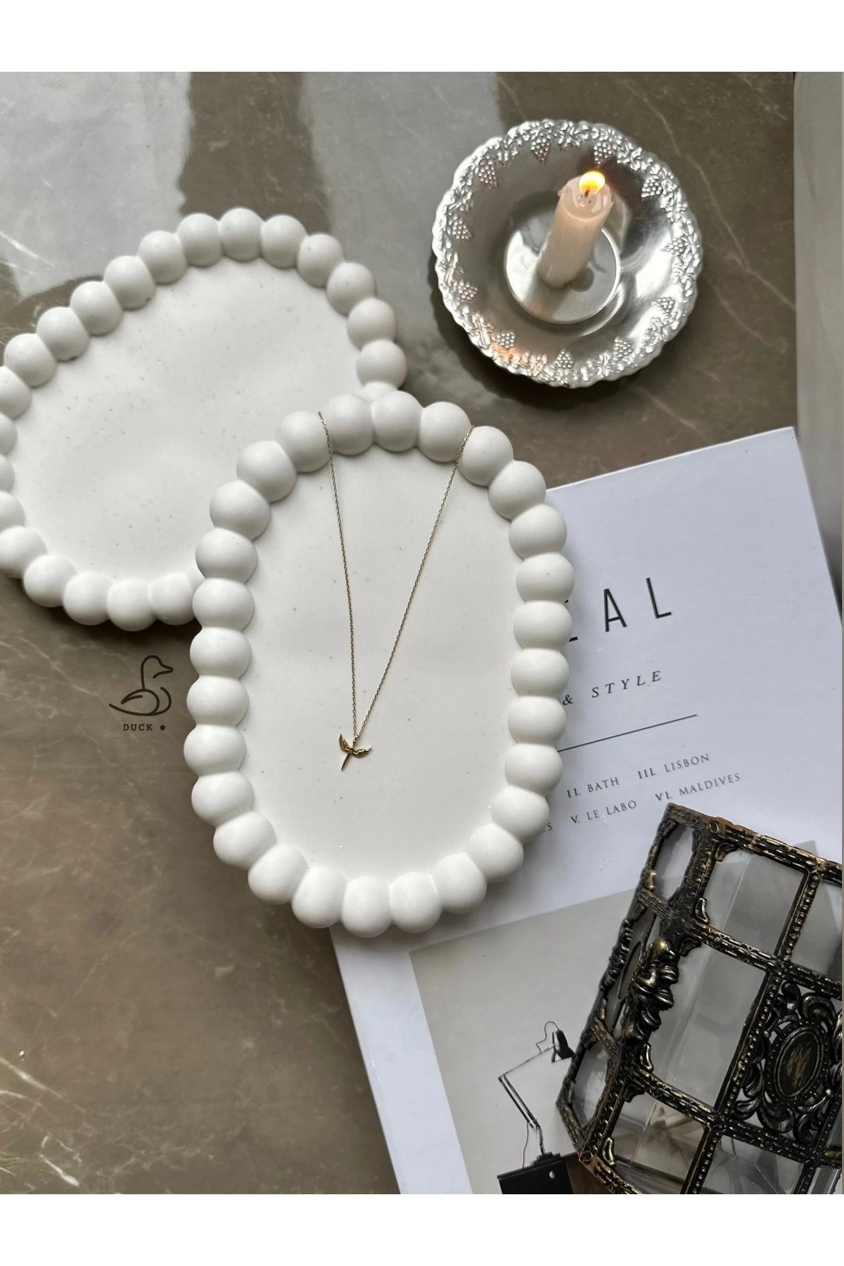 Bubble dekoratif oval tabak