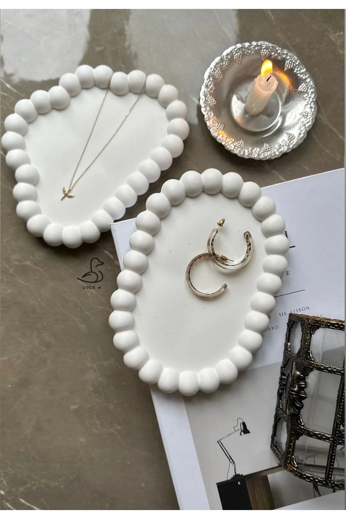 Bubble oval tabak ve bulut dekoratif tabak