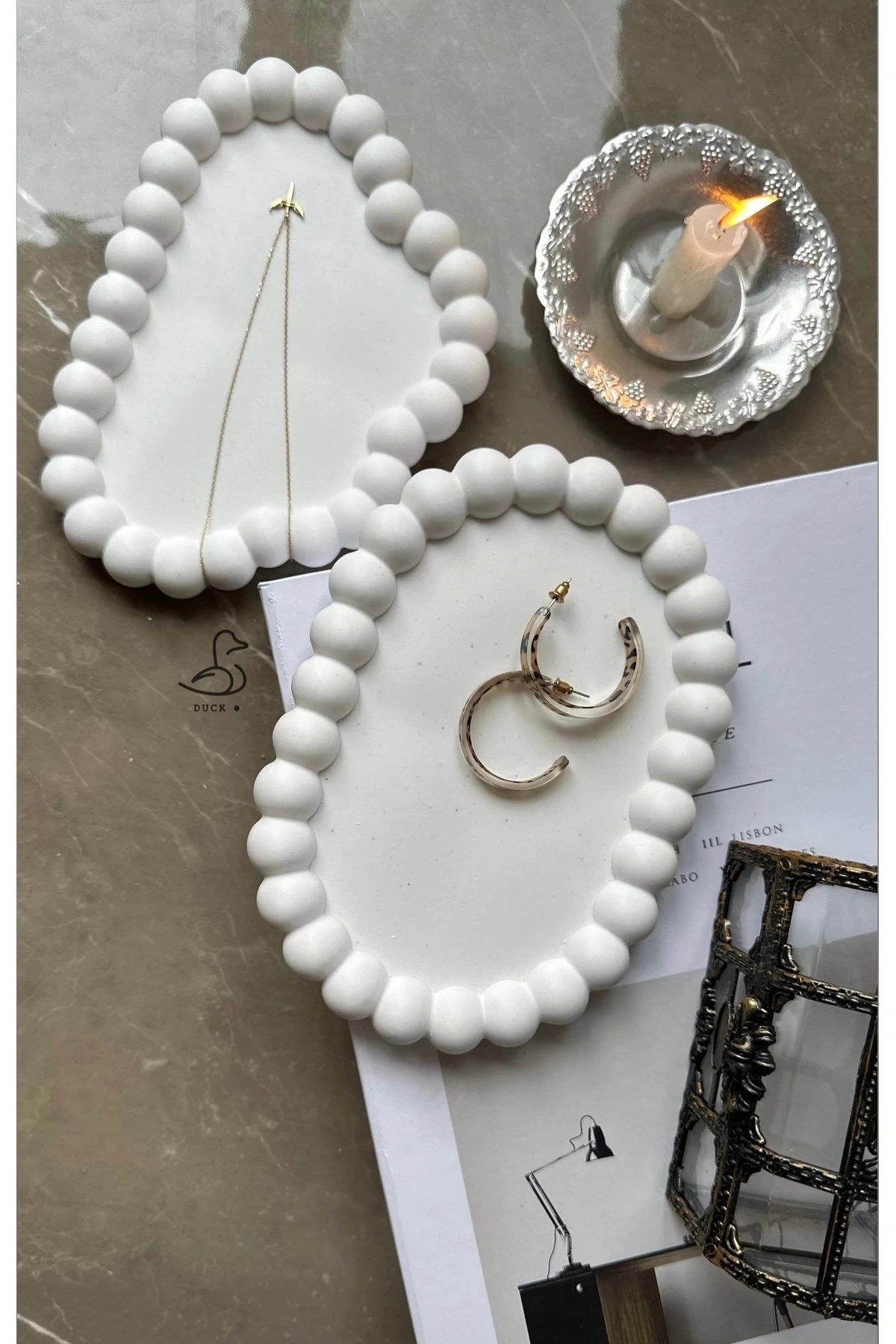 Bubble oval tabak ve bulut dekoratif tabak