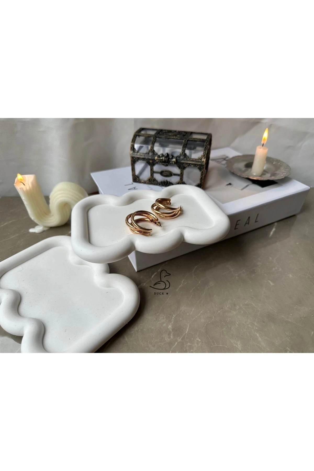 Dalgalı bubble dekoratif takı tabak