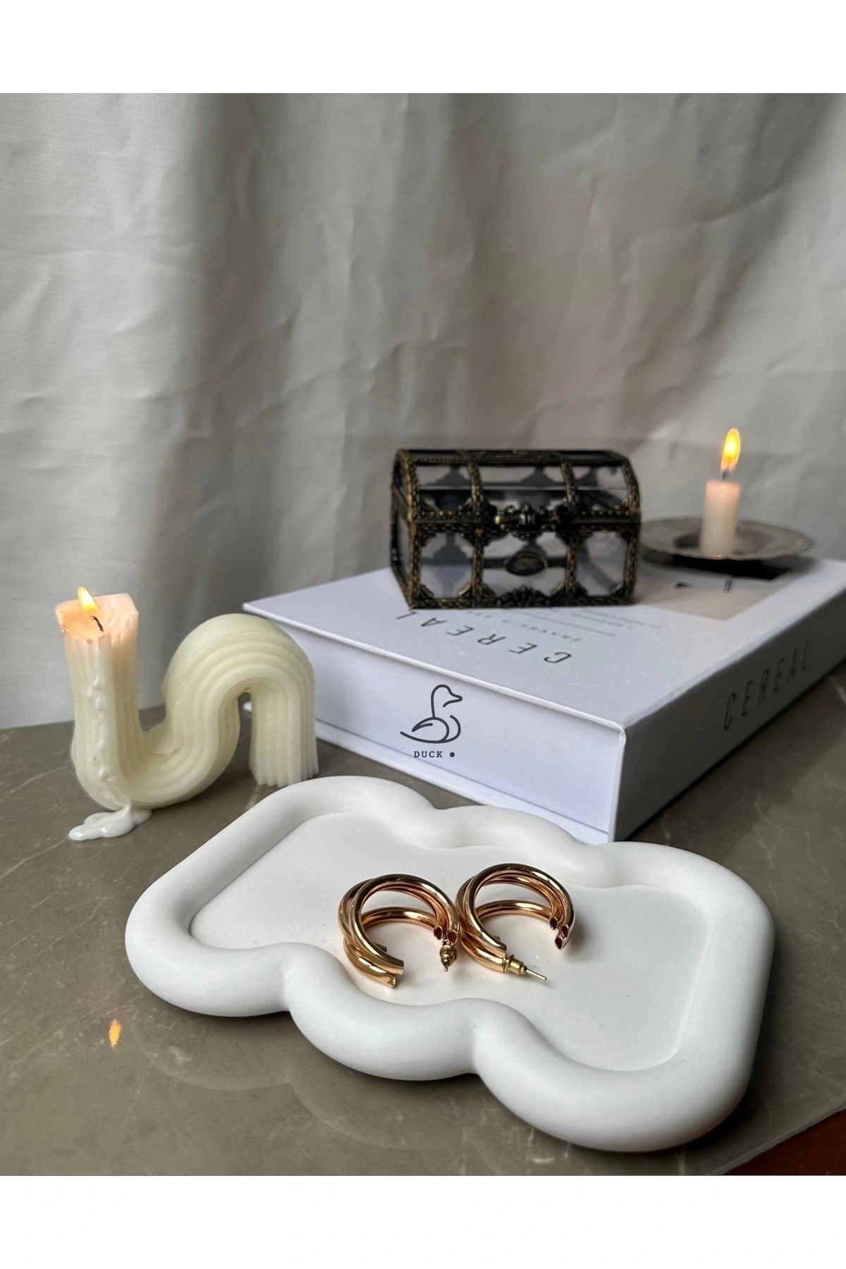 Dalgalı bubble dekoratif takı tabak