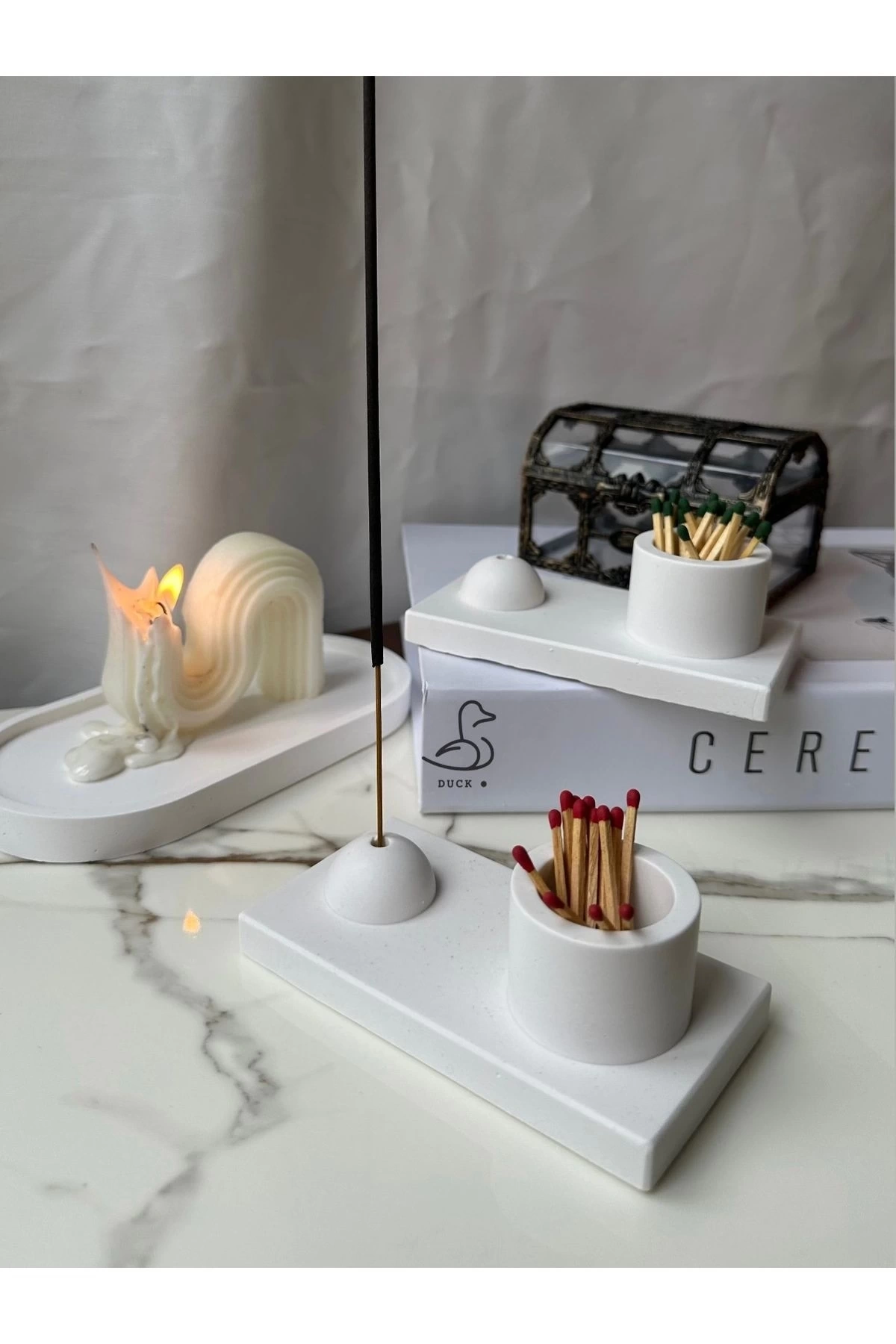 Yuvarlak mumluk/tütsü tutucu