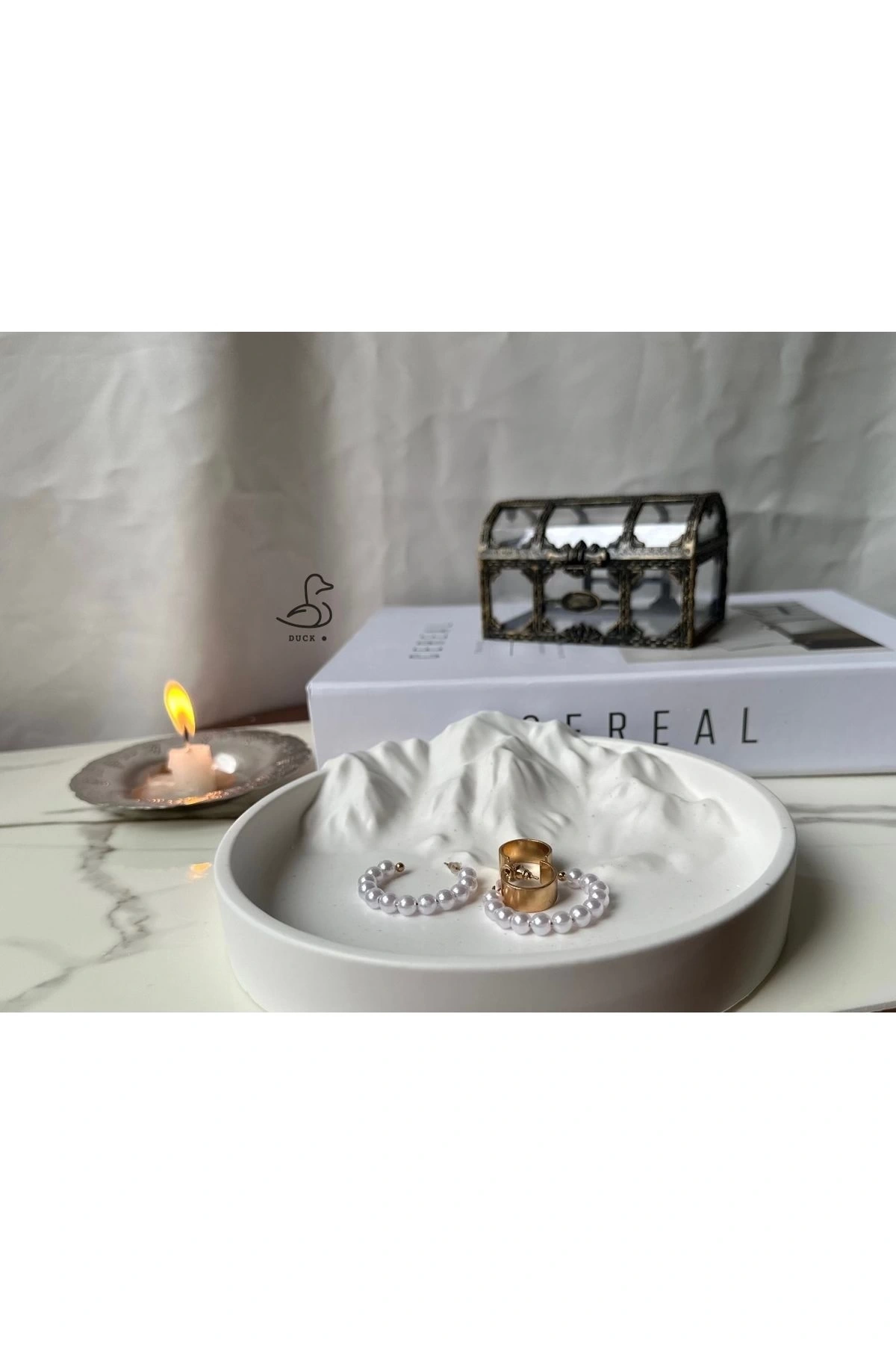 Dağ görünümlü 3D dekoratif tabak