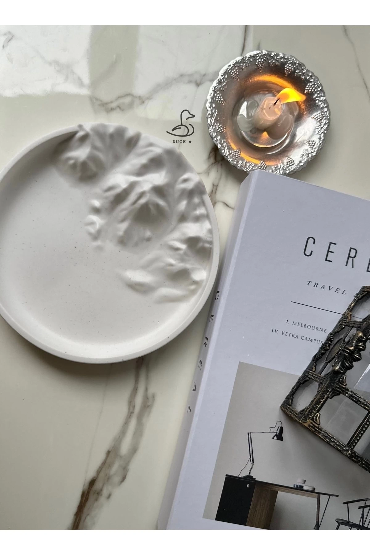 Dağ görünümlü 3D dekoratif tabak