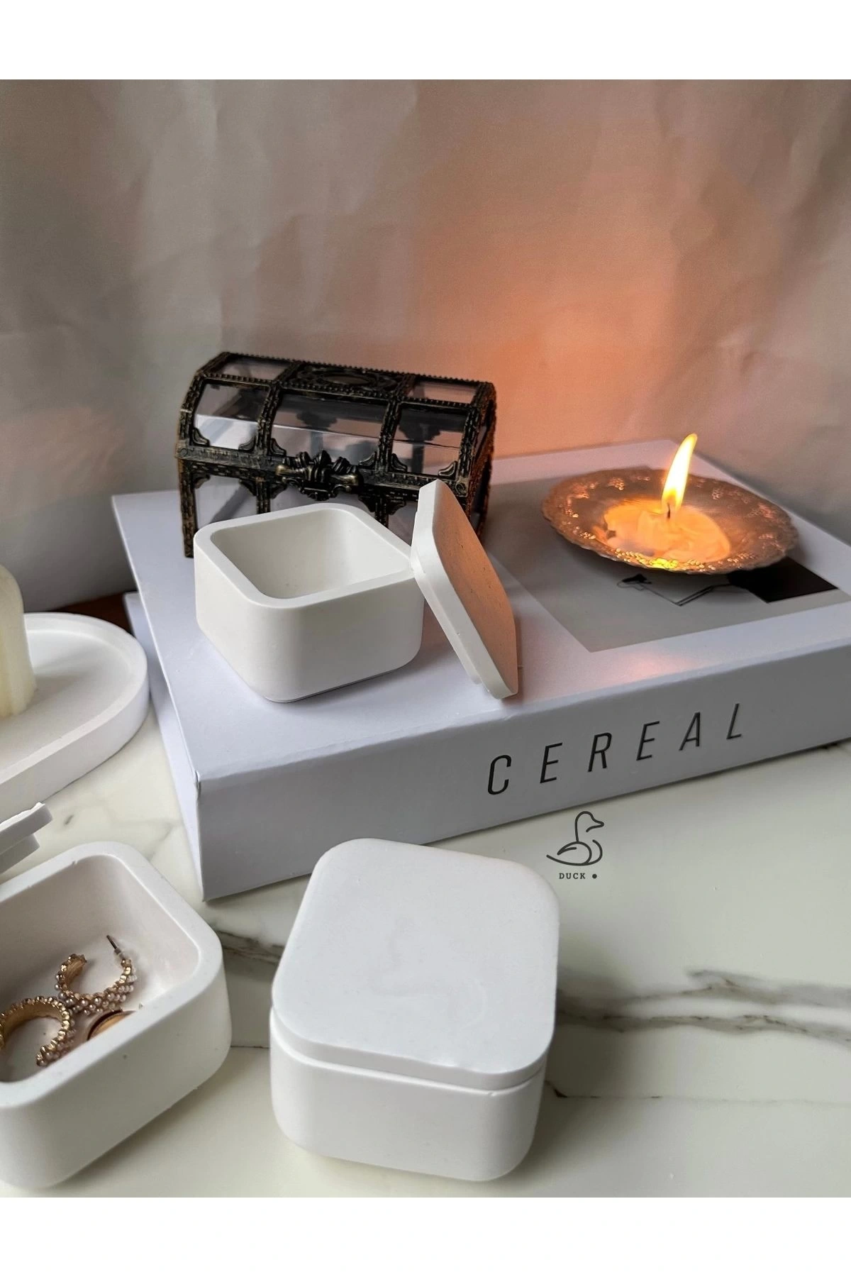 Küp görünümlü 3’lü dekoratif tabak kase