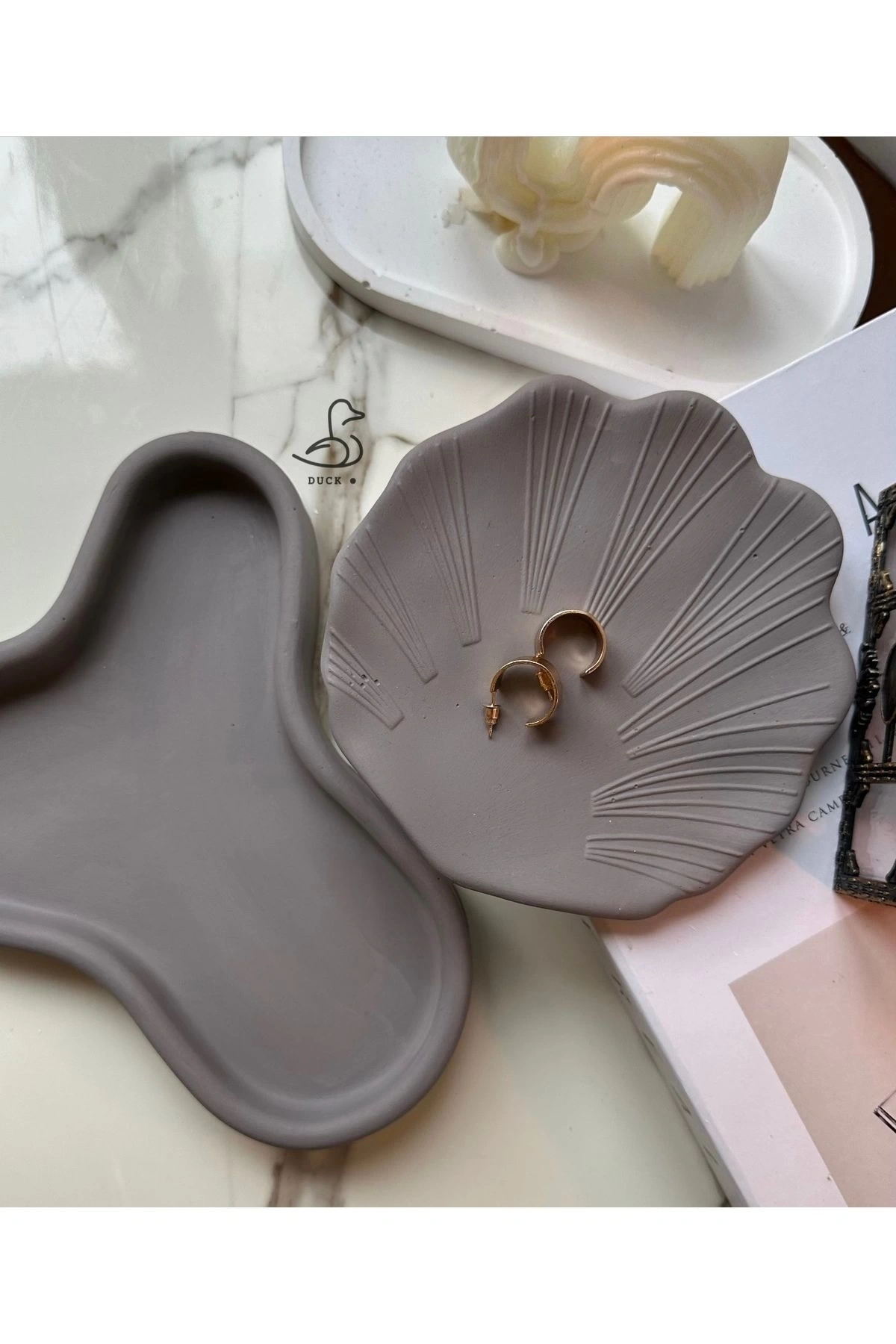 Dekoratif asimetrik 2’li tabak takım