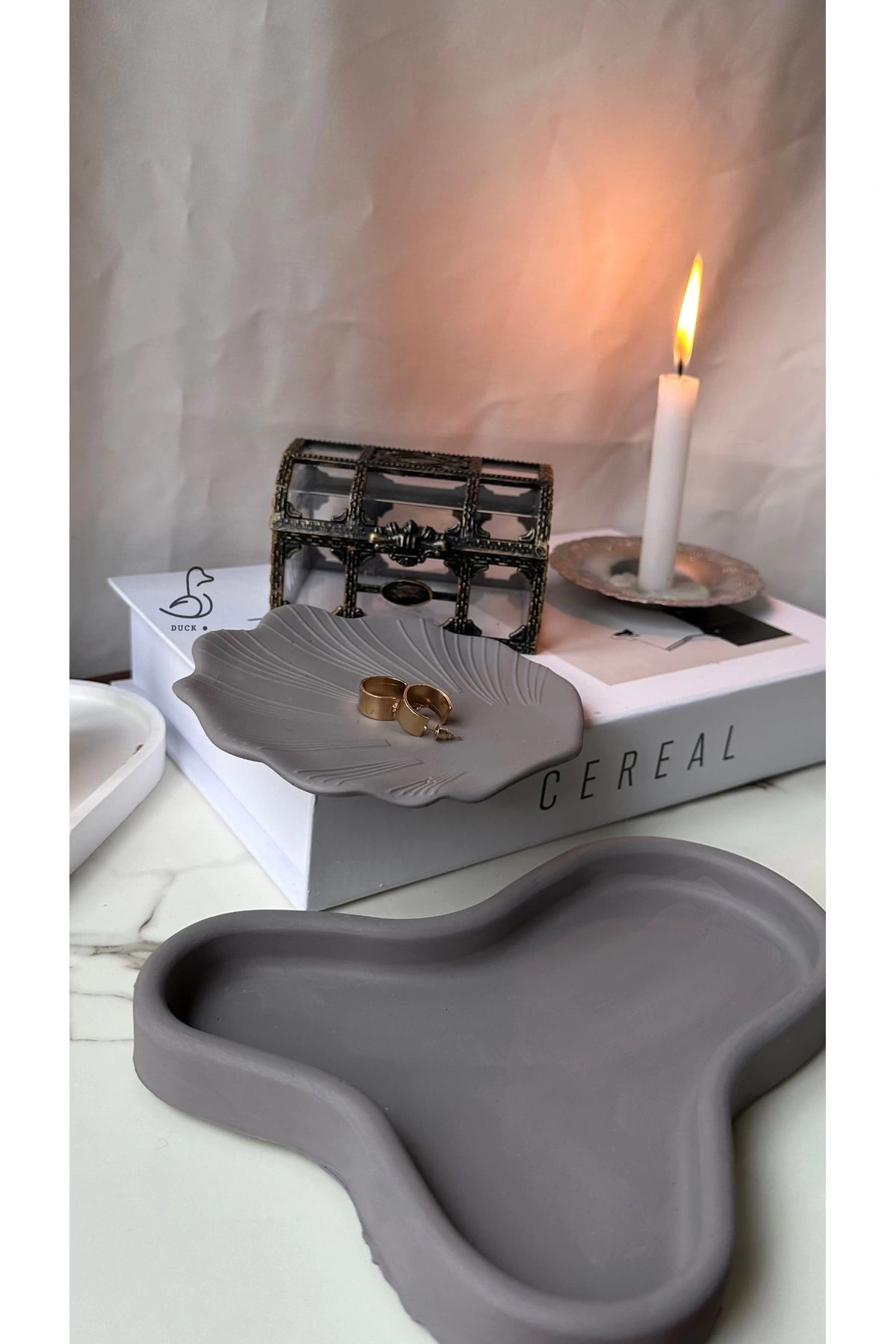 Dekoratif asimetrik 2’li tabak takım