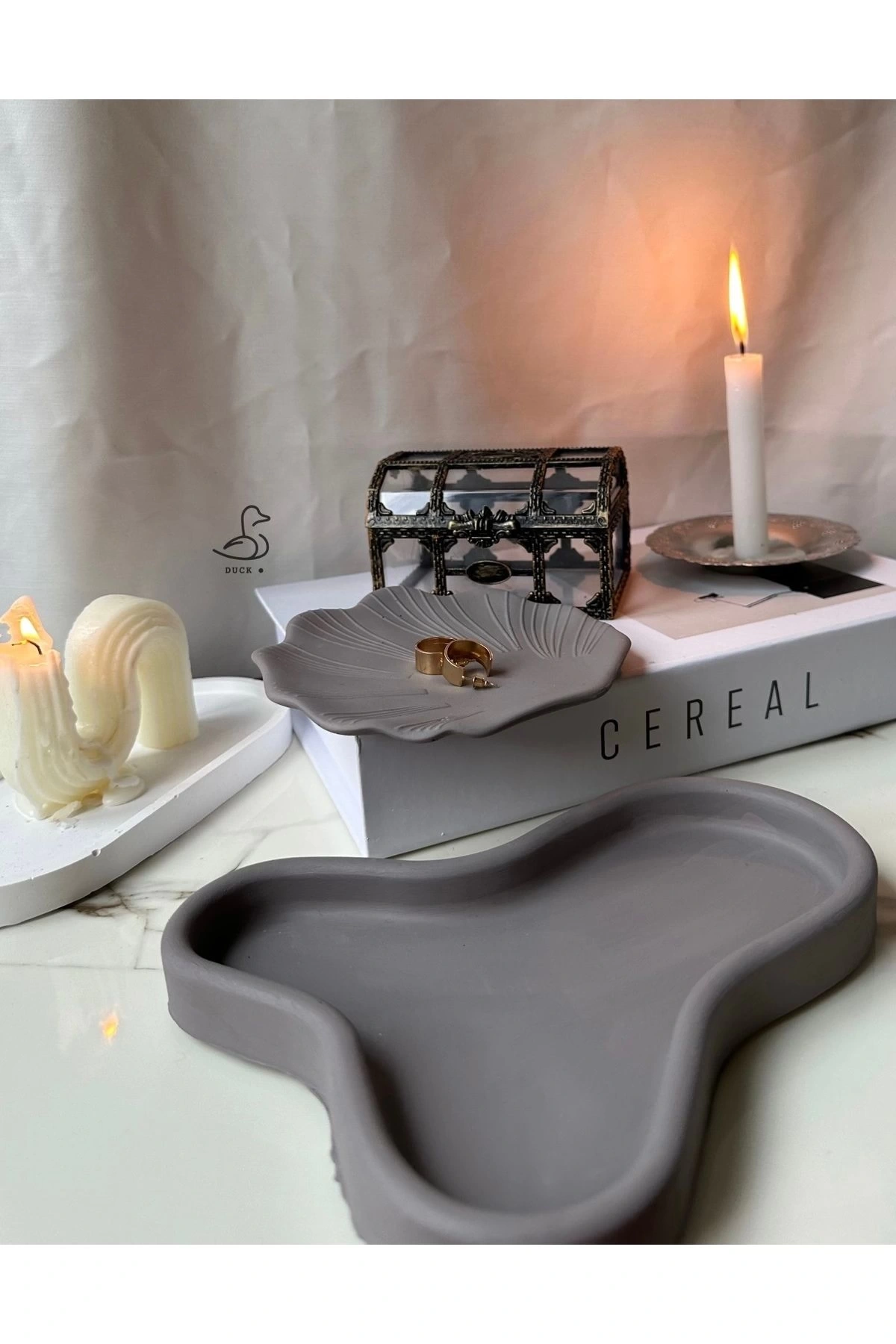 Dekoratif asimetrik 2’li tabak takım