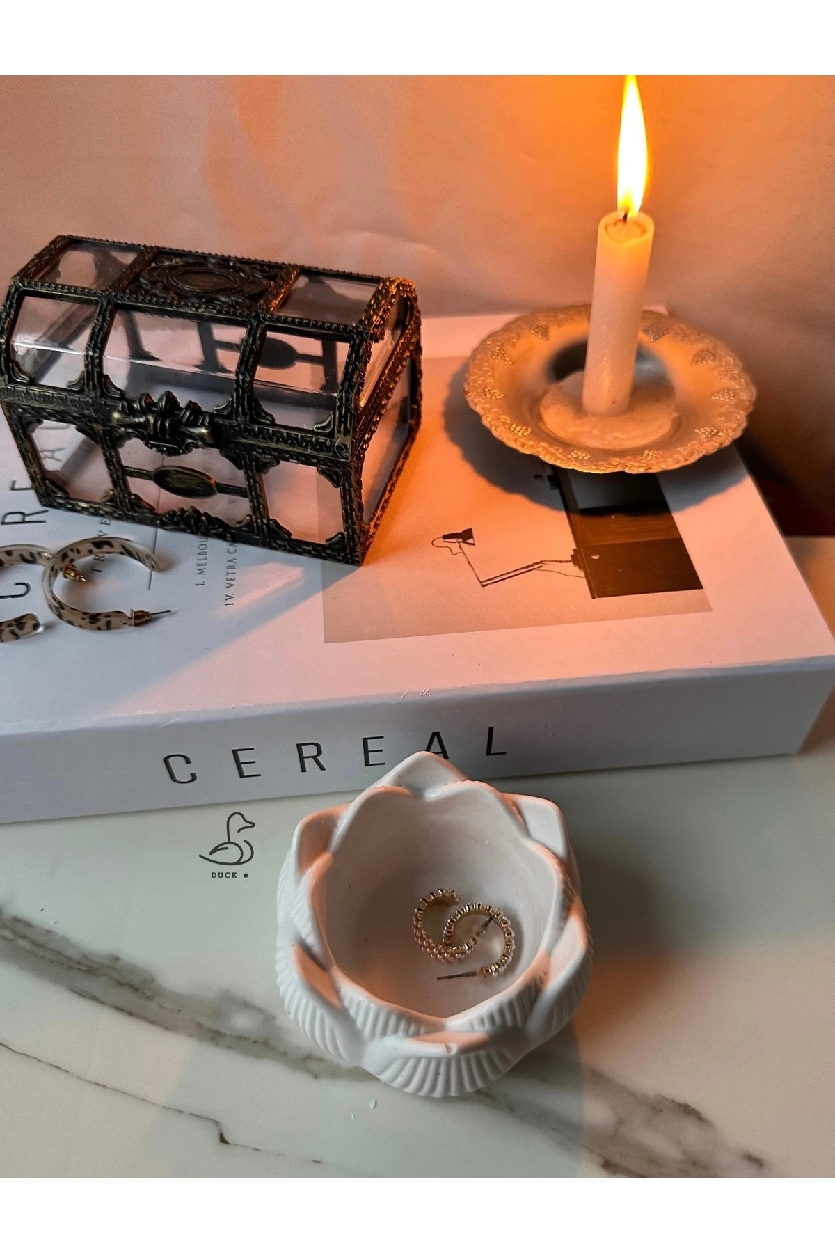 Lotus Çiçeği Dekoratif Tabak/mumluk (5-8CM)