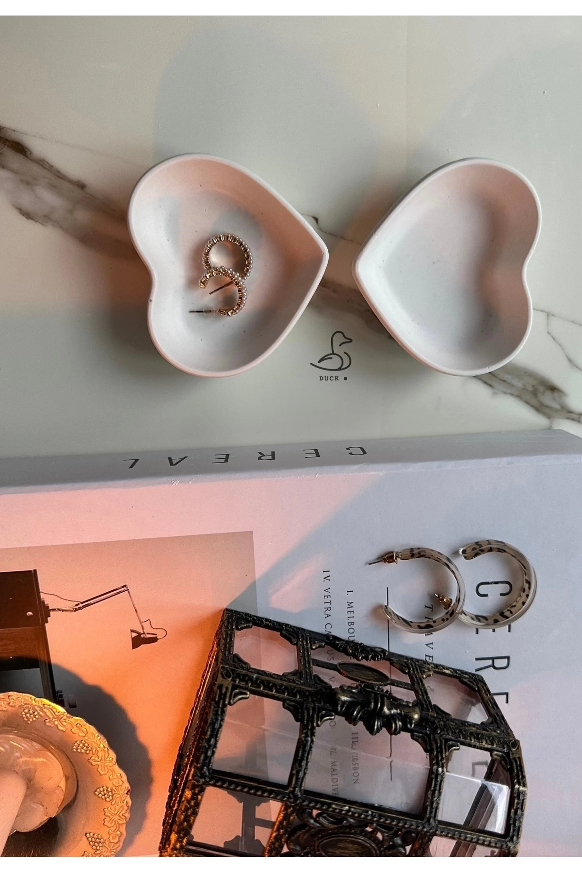 Kalp Görünümlü 2’li Dekoratif Tabak