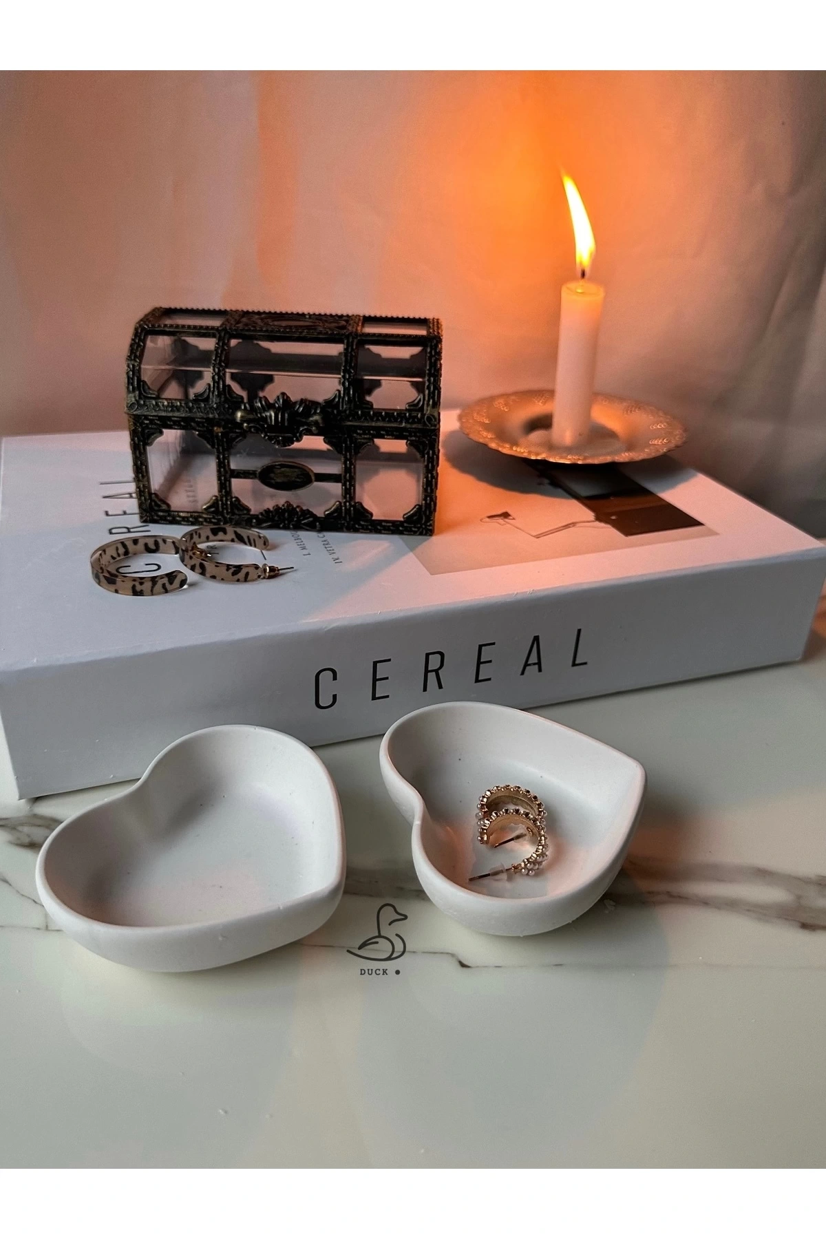 Kalp Görünümlü 2’li Dekoratif Tabak