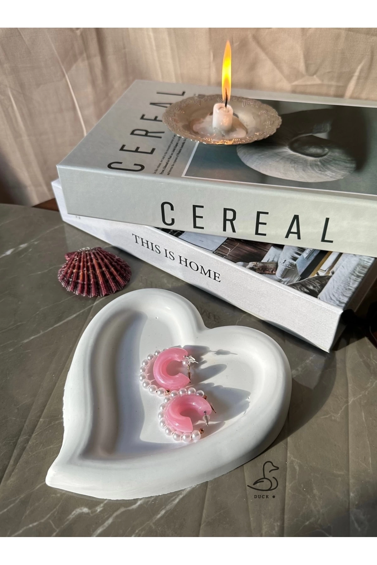 Kalp görünümlü dekoratif tabak