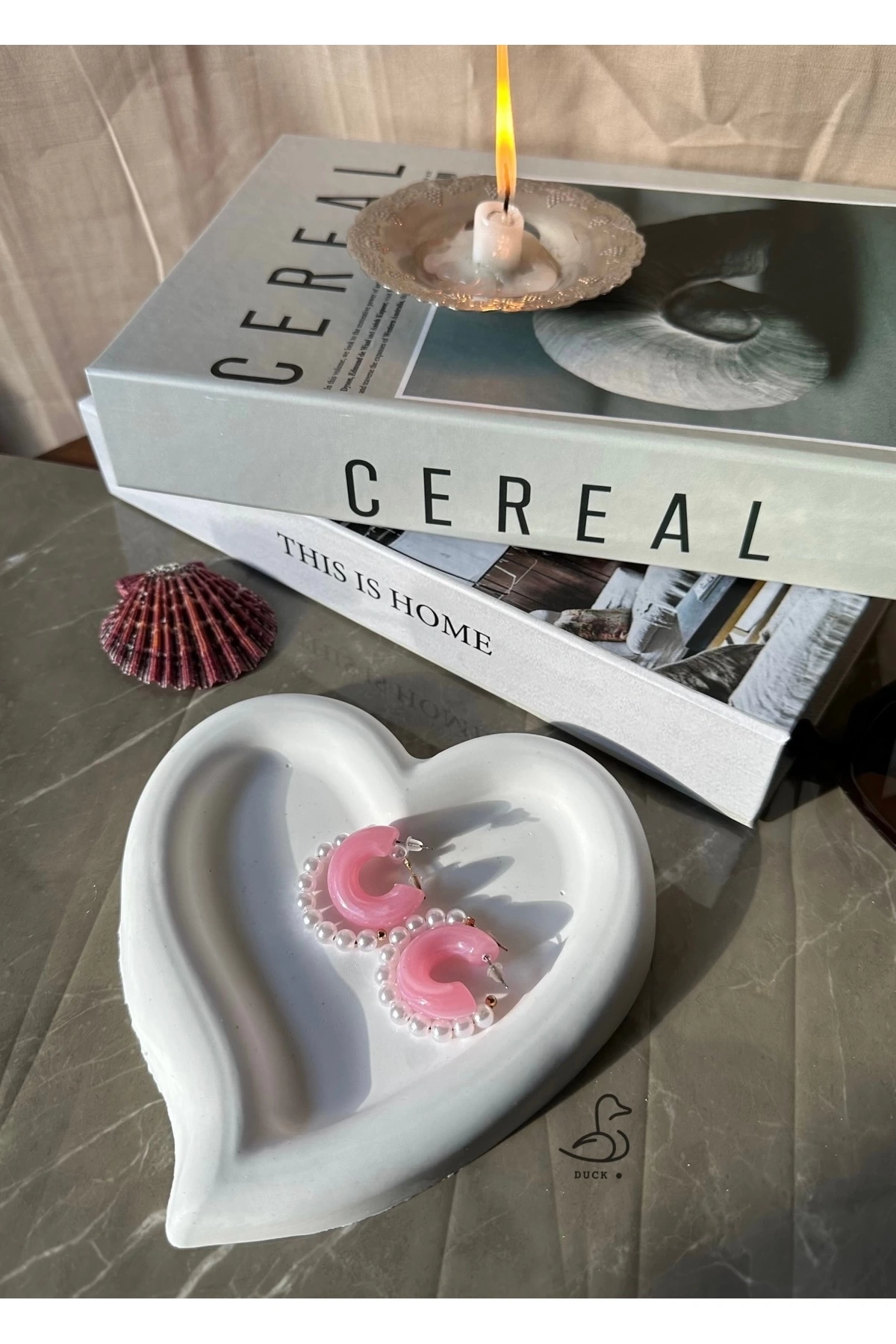 Kalp görünümlü dekoratif tabak